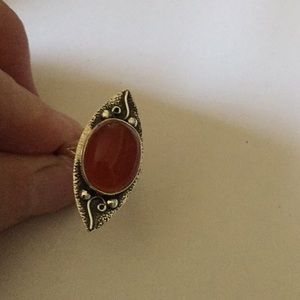 Sterling carnelian ring